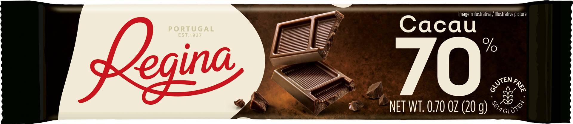 Chocolate preto 70% Regina 20G