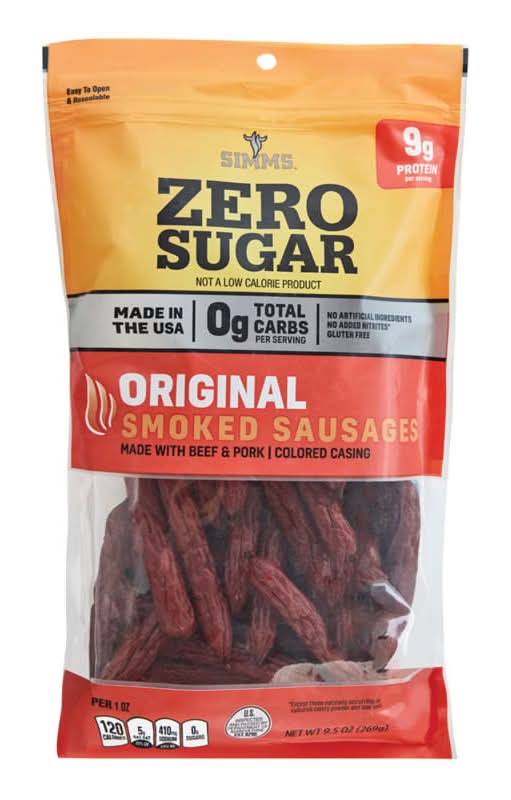Simms Zero Sugar Original Smoked Sausages Snack Sticks (9.5 oz)
