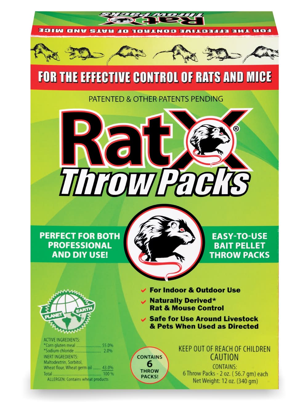 RatX 6 Count Throw Packs Rat Kill