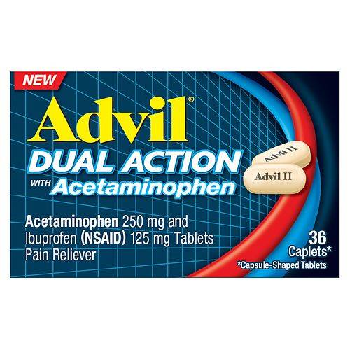 Advil Dual Action Combination Ibuprofen and Acetaminophen For 8 Hours Of Pain Relief - 144.0 ea