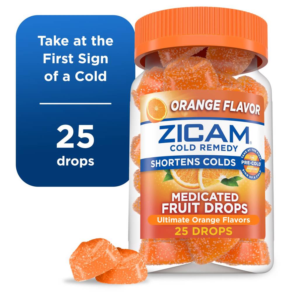 Zicam Cold Remedy Ultimate Orange Flavor Medicated Fruit Drops (6.4 oz)