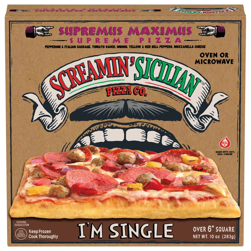 Screamin' Sicilian Pizza Co. Frozen I'm Single Supreme Pizza (10 oz)