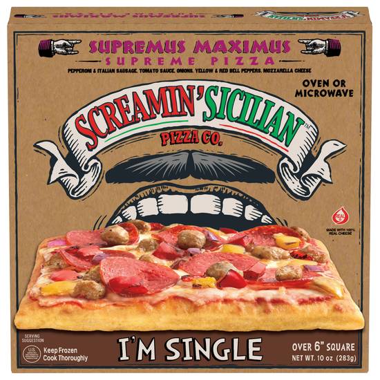 Screamin' Sicilian Frozen I'm Single Supreme Pizza (10 oz)