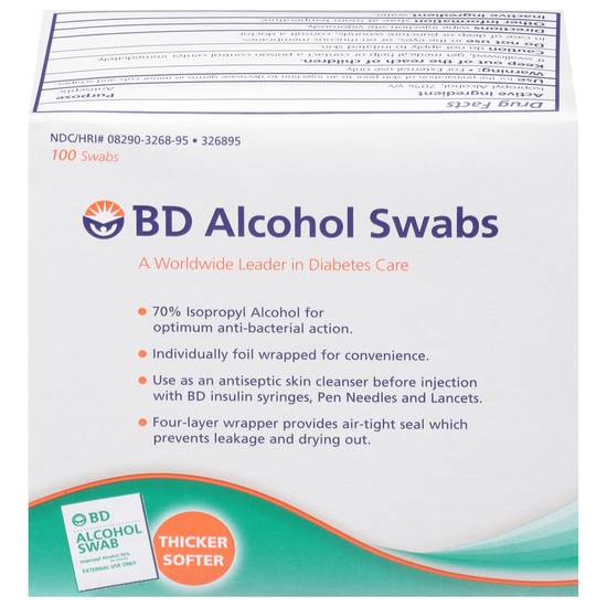 Bd Thick Softer Alcohol Swabs (100 swabs)