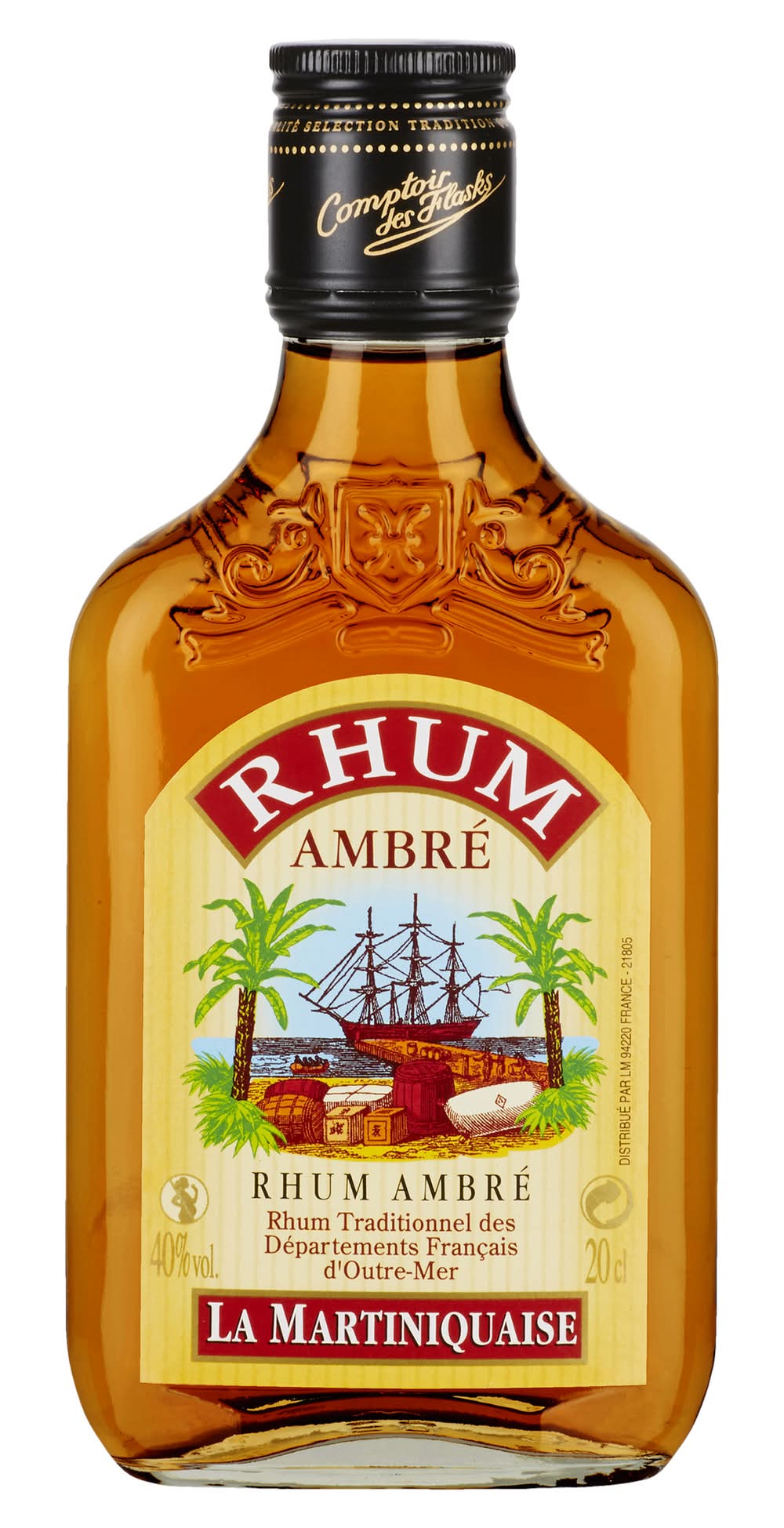 La Martiniquaise - Rhum ambré flasks (200ml)