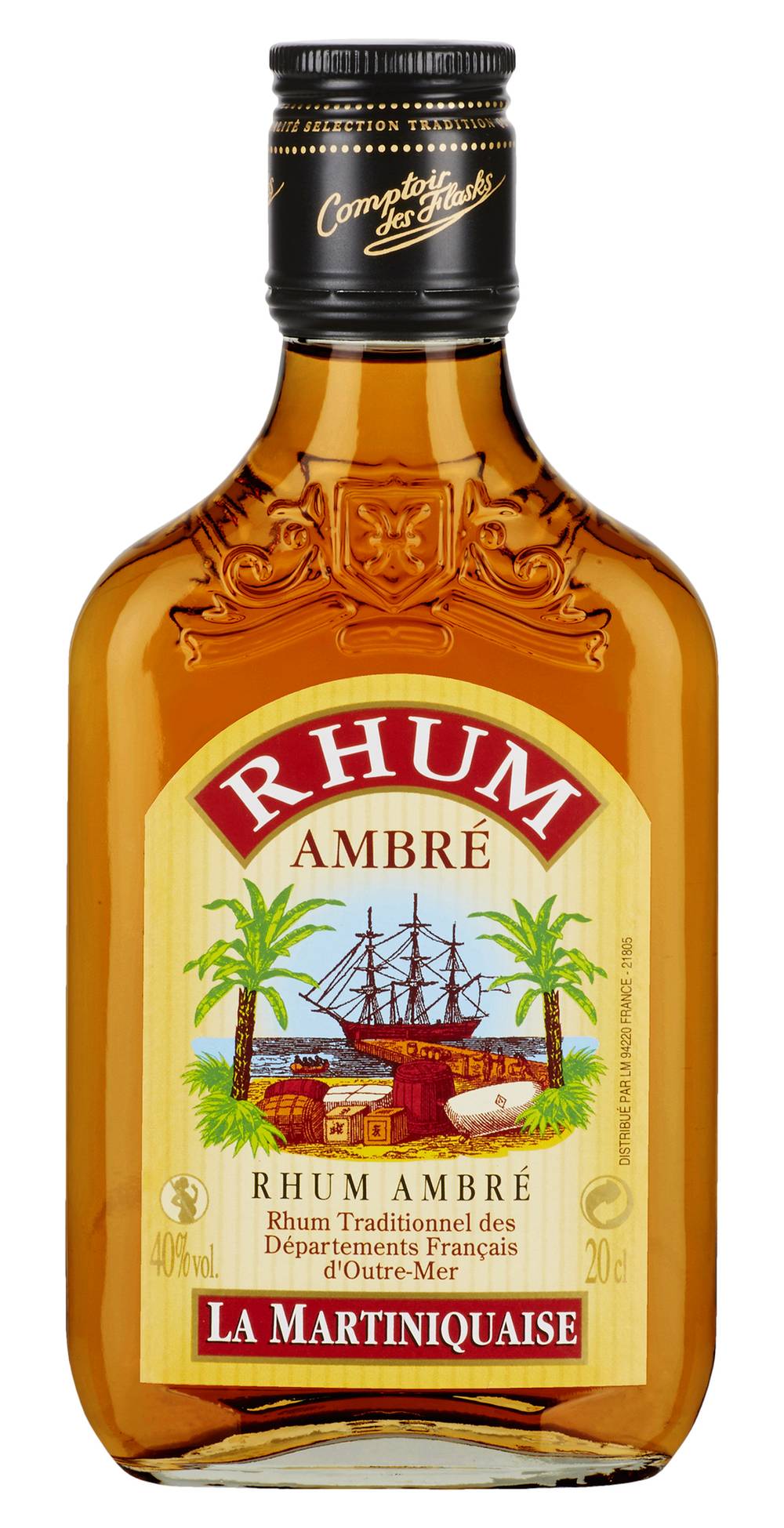 La Martiniquaise - Rhum ambré flasks (20ml)