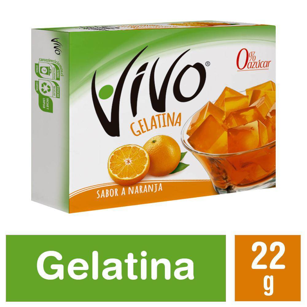 Vivo · Gelatina en polvo sin azúcar sabor naranja (22 g)