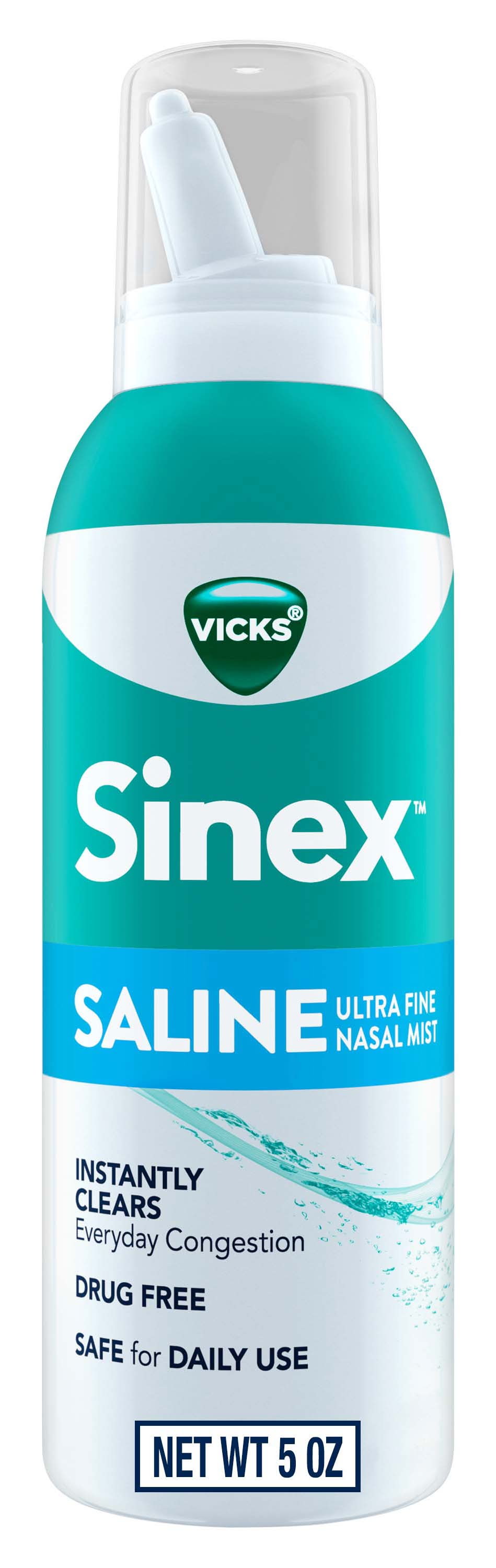 Vicks Drug Free Sinex Saline Ultra Fine Nasal Mist Spray (5 fl oz)