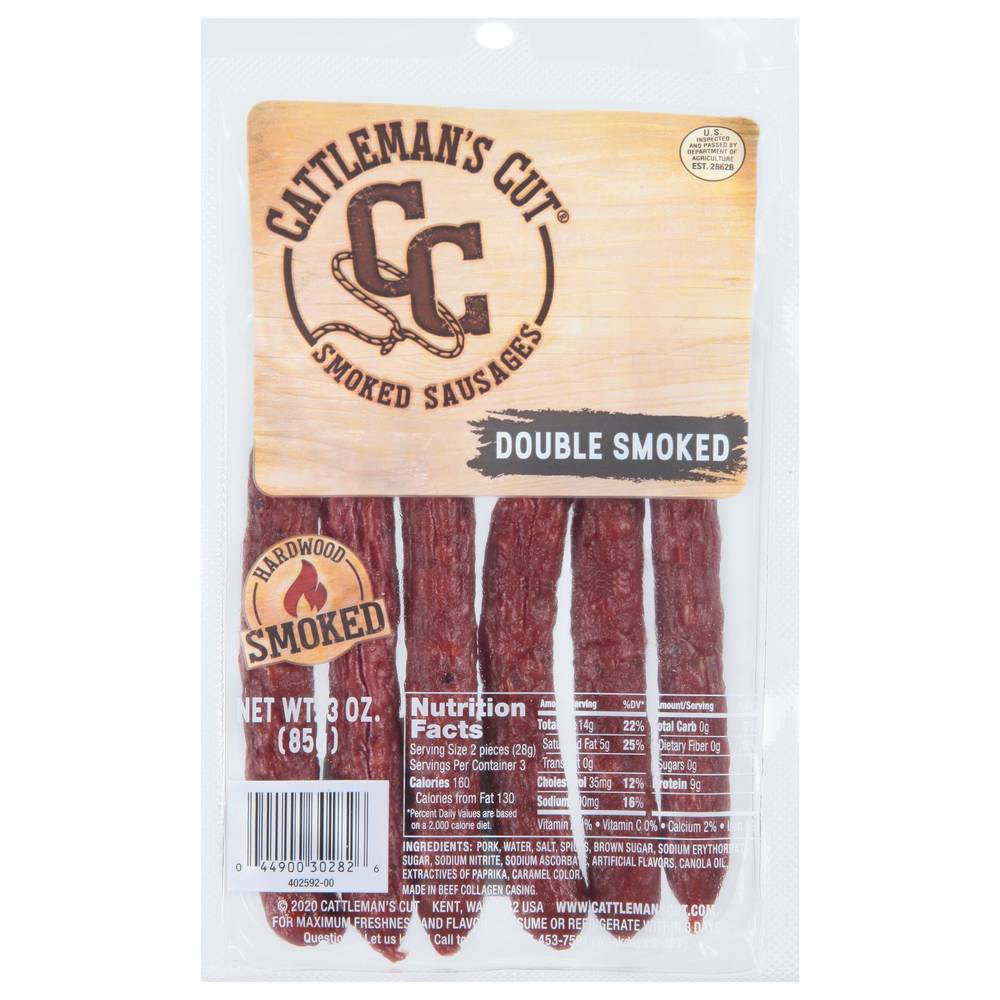 Cattleman's Cut Hardwood Sausages, Double Smoked (3 oz)