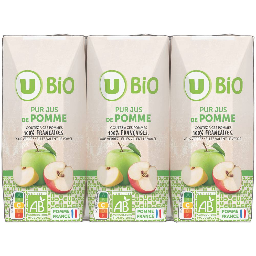 U Bio - Pur jus de pomme brique (6x200 ml)