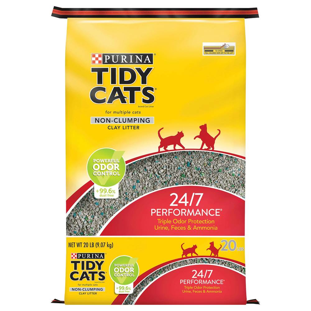 Purina® Tidy Cats® 24/7 Performance Non-Clumping Multi-Cat Clay Cat Litter - Low Dust (Size: 20 Lb)