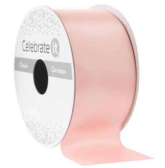 Celebrate It Satin Ribbon, 3.81cm x 2.7m, Pale Pink