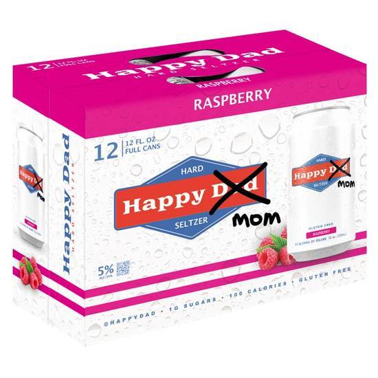 Happy Dad Happy Mom Raspberry Hard Seltzer (12 ct, 12 fl oz)
