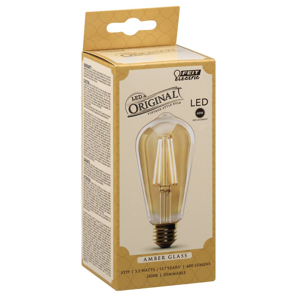 Feit Electric Amber Glass Original Led Light Bulb (1 ct)