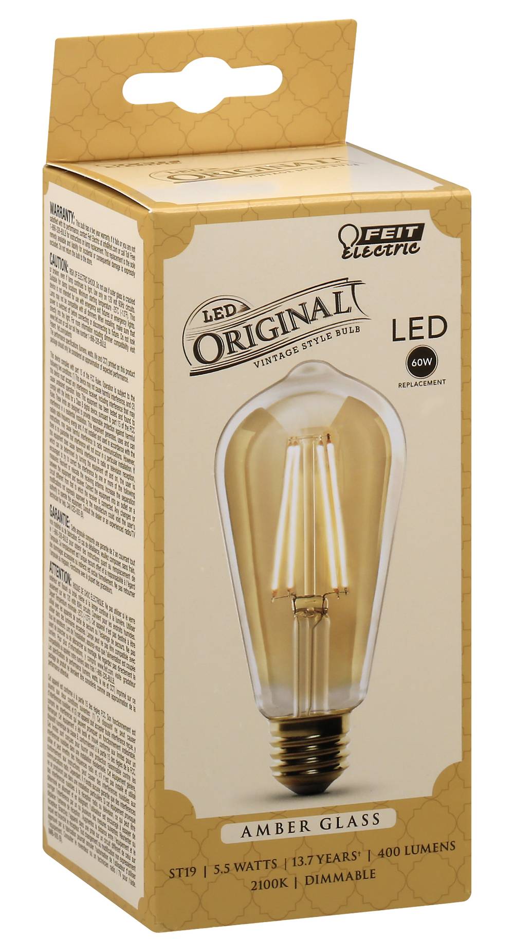 Feit Electric Amber Glass Original Led Light Bulb