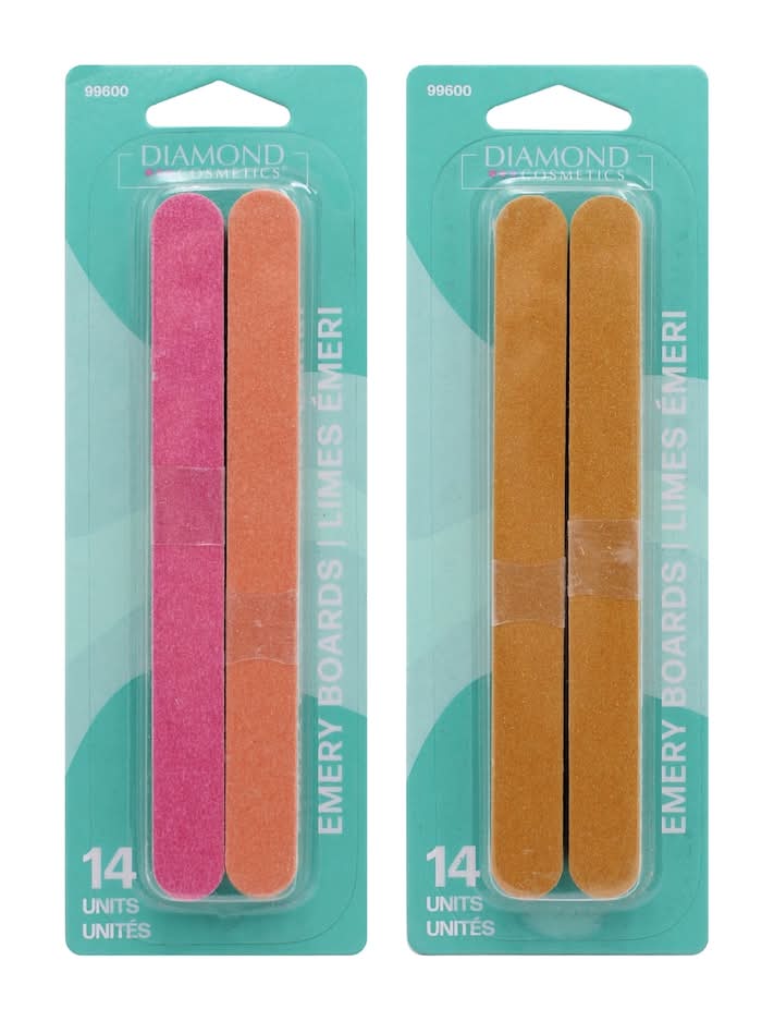 Diamond Cosmetics Colored Emery Boards, Assorted Colors, 2-pc Pack.
