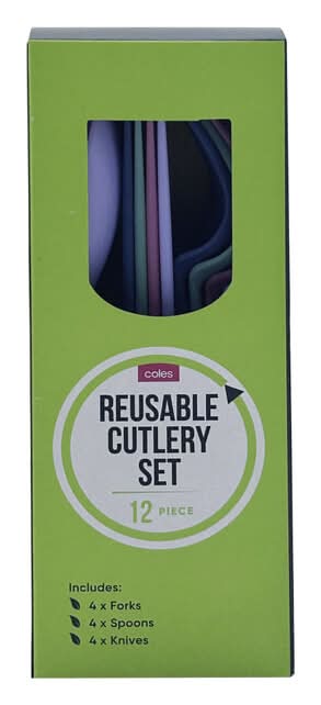 Coles Picnic Reusable Cutlery Set (12 pack)