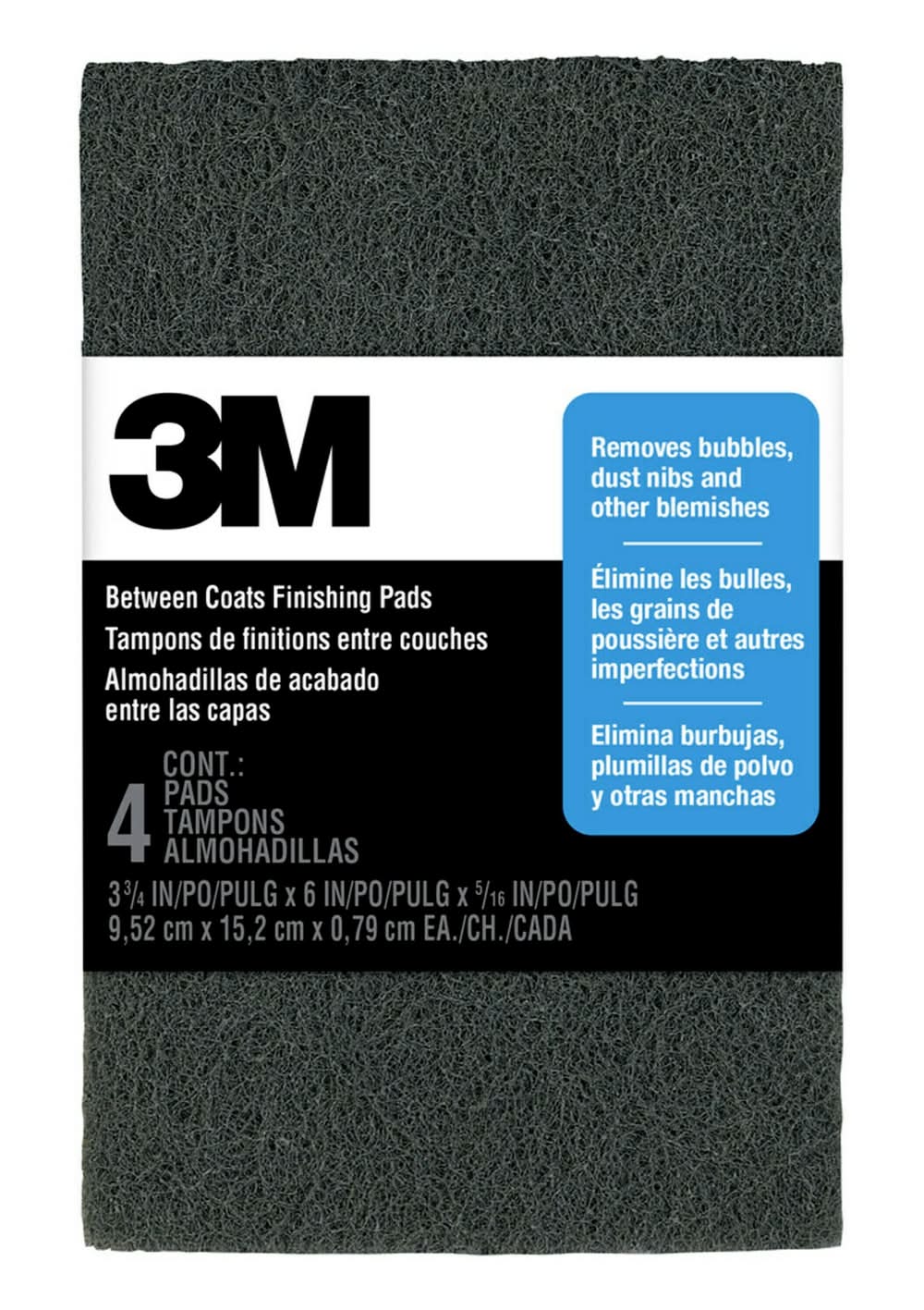 3M Between Coats Fine Refinishing Pad 3.75-in x 6.0-in 4 -Pack