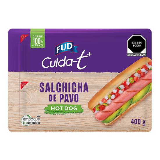 FUD · Cuida-t+ salchicha de pavo tipo hot dog (400 g)