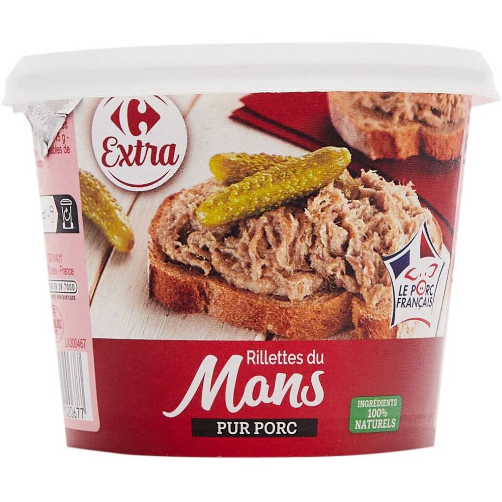 Carrefour Extra - Rilletes du mans pur porc (220g)