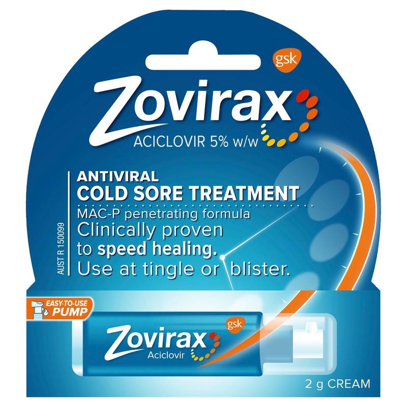 Zovirax Cold Sore Cream Pump 2g