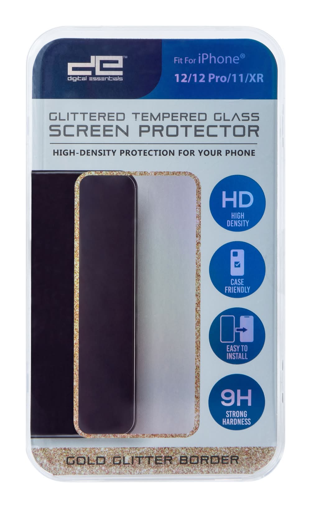 iPhone 11®/Xr® Glitter Ombre Tempered Glass Screen Protector Gold