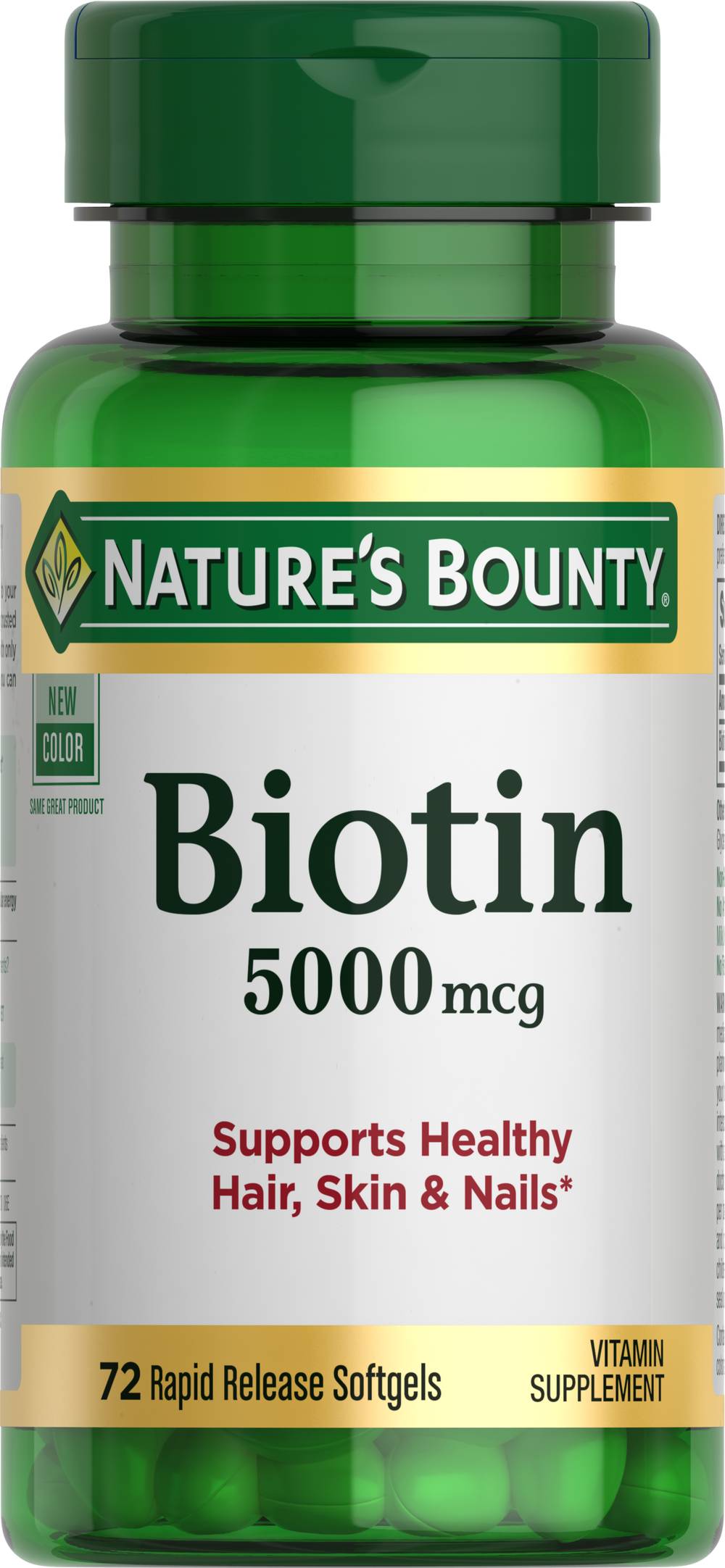 Nature's Bounty Biotin 5000 Mcg Vitamin Supplement (1.6 oz)