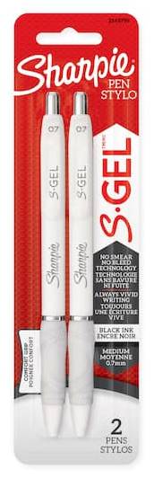Sharpie S-Gel White Barrel Blk (2 ct)