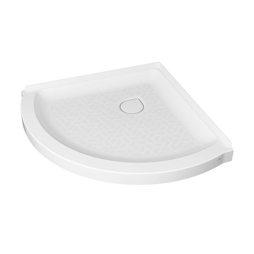 American Standard Elevate 36-in W x 36-in L Arctic White Single Threshold Round Shower Pan Base with 2.75-in H Threshold (Center Drain) | A8016T-CO.011