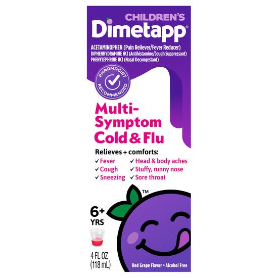 Dimetapp Children's Multi Symptom Cold and Flu For 6+ Years ( red grape )