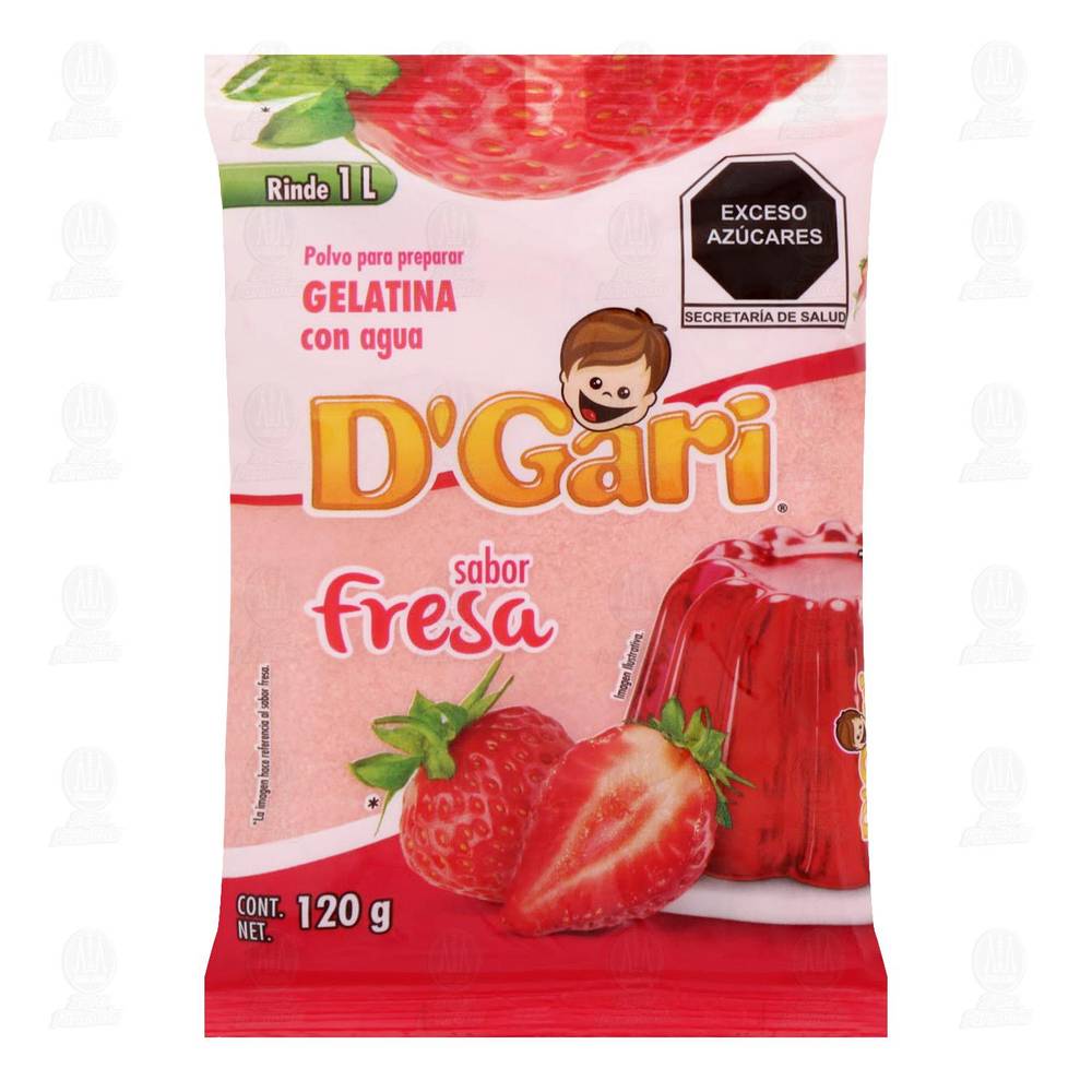 D'Gari · Polvo para gelatina sabor fresa (120 g)