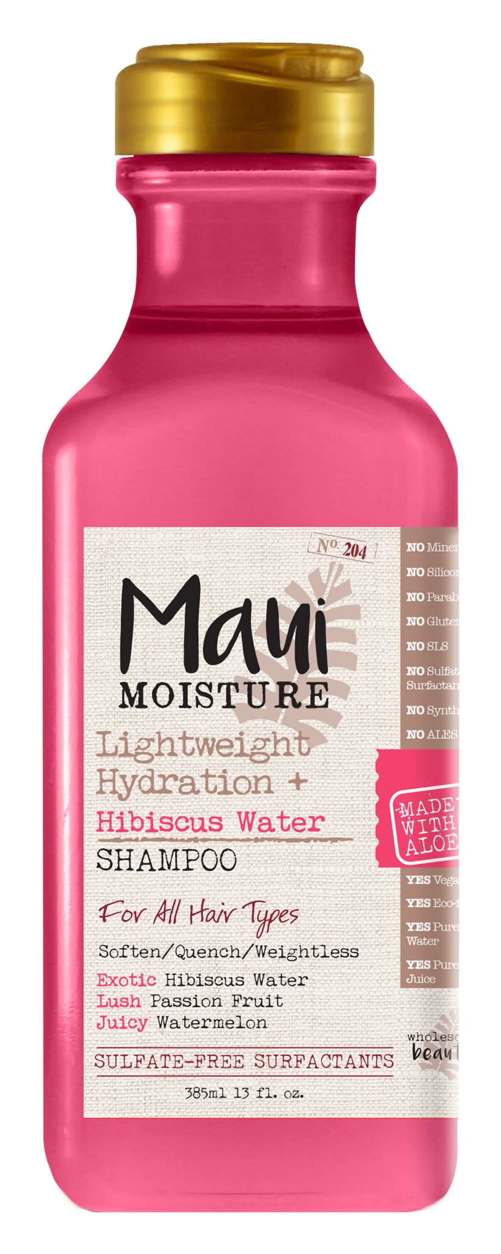 Maui Moisture Lightweight Hydration + Hibiscus Water Shampoo, Aloe Vera (385 ml)