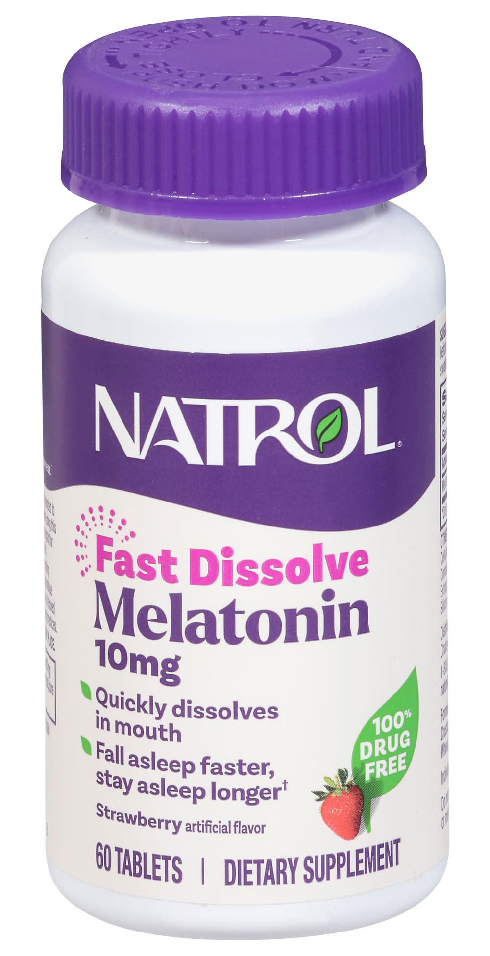 Natrol Melatonin Sleep 10 mg Tablets, Strawberry (1.6 oz, 60 ct)