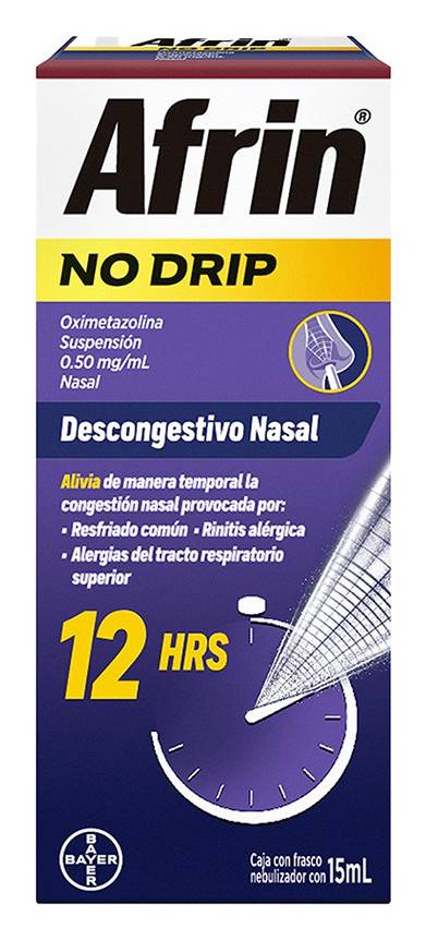 Afrin No Drip · Descongestivo nasal oximetazolina solución (15 ml)
