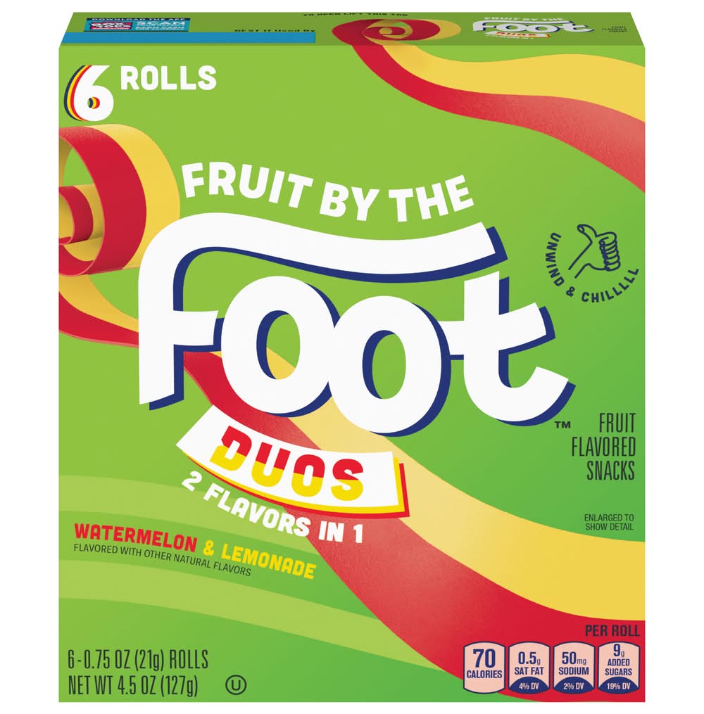 Fruit by the Foot Fruit Snacks, Watermelon-Lemonade (4.5 oz, 6 ct)
