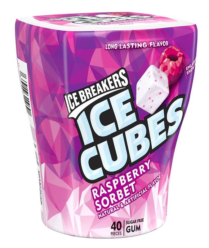 Ice Breakers Ice Cubes Sugar Free Raspberry Gum 3.24oz