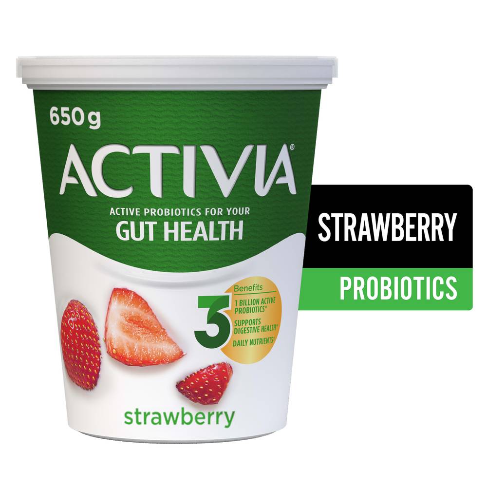 Activia Strawberry Probiotic Yogurt (650 g)