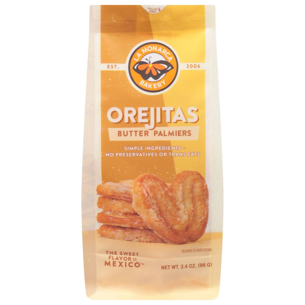 La Monarca Bakery The Sweet Flavor Of Mexico Butter Palmiers Cookies, Orejitas (3.4 oz)