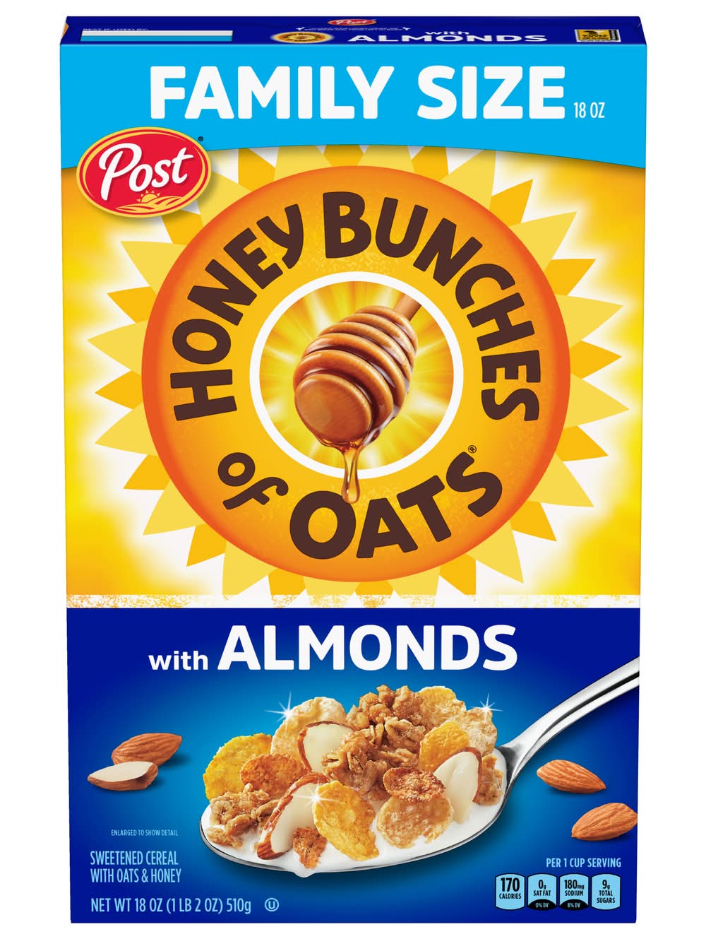 Post Honey Bunches Of Oats With Almonds Cereal, L (18 oz)