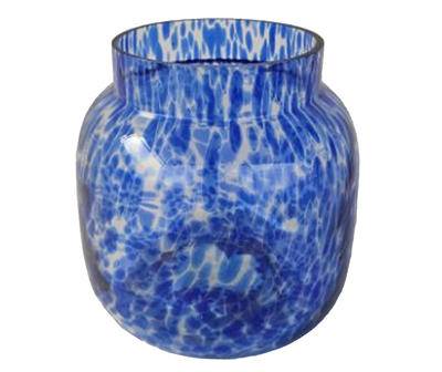 Blue Speckled Glass Vase