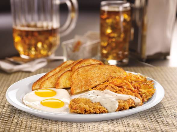 Country-Fried Steak & Eggs (660-920 Cals)