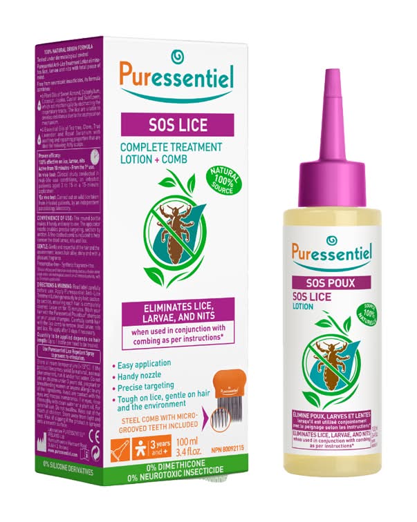 Puressentiel sos poux lotion avec peigne - puressentiel products sos lice lotion&comb (120 g)