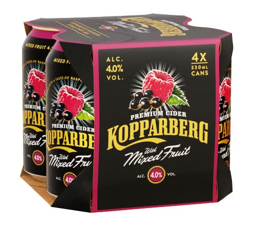 Kopparberg Mixed Fruit, Premium Cider Beer (4 x 330ml)