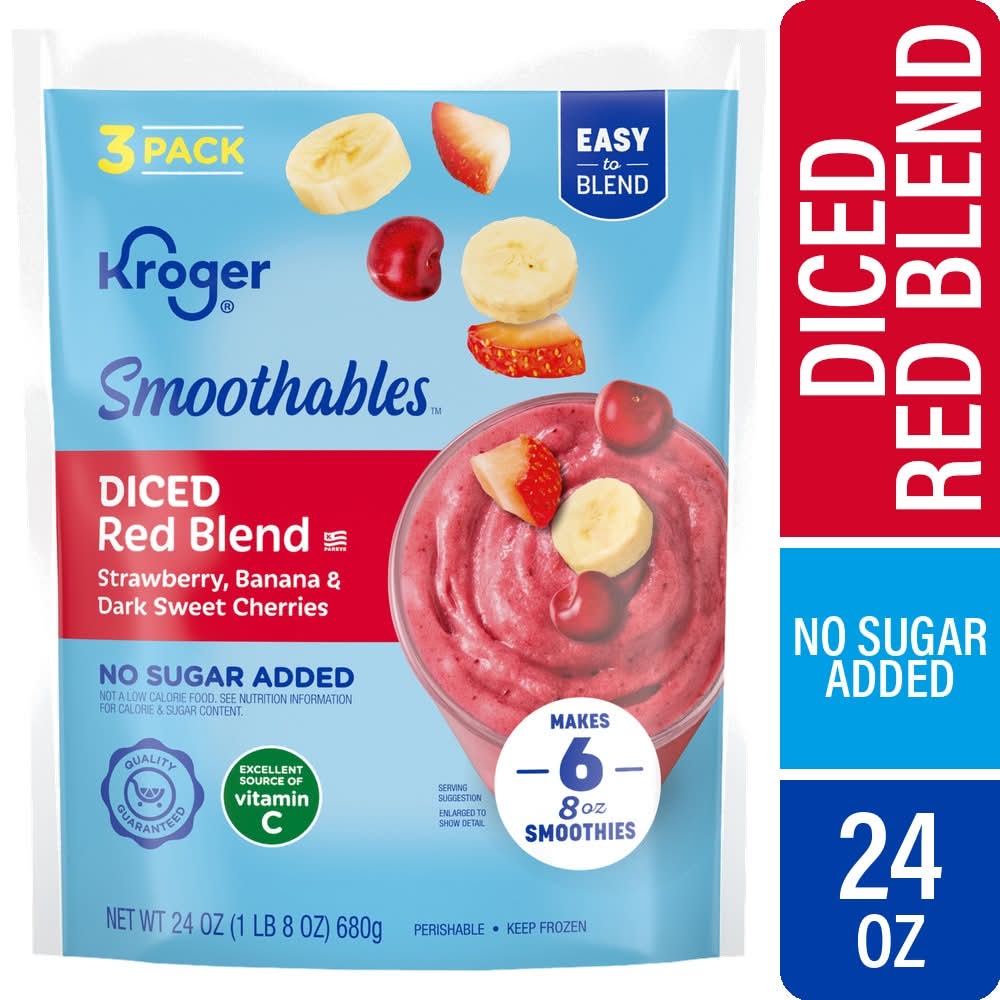 Kroger Smoothables Smoothie Mix, Diced Red Blend (24 oz, 3 ct)