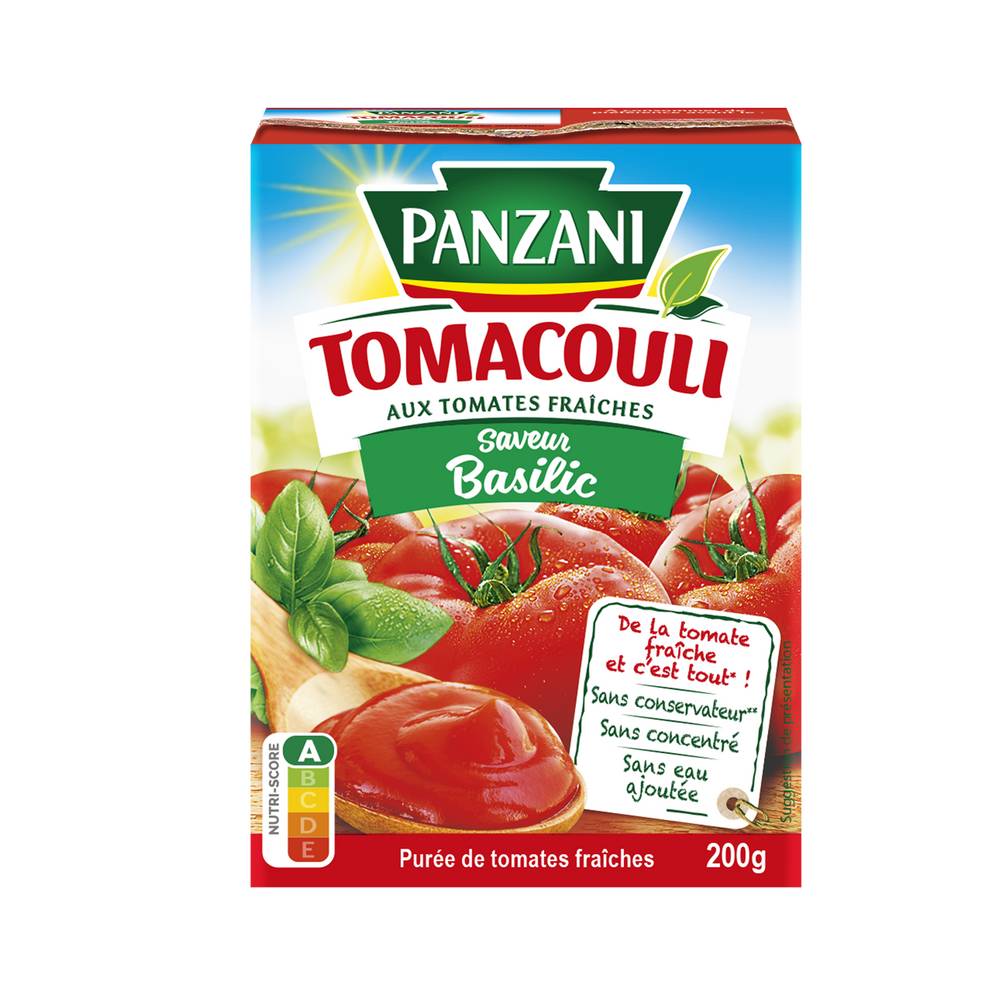 Panzani - Tomacouli aux tomates fraiches saveur basilic (200g)