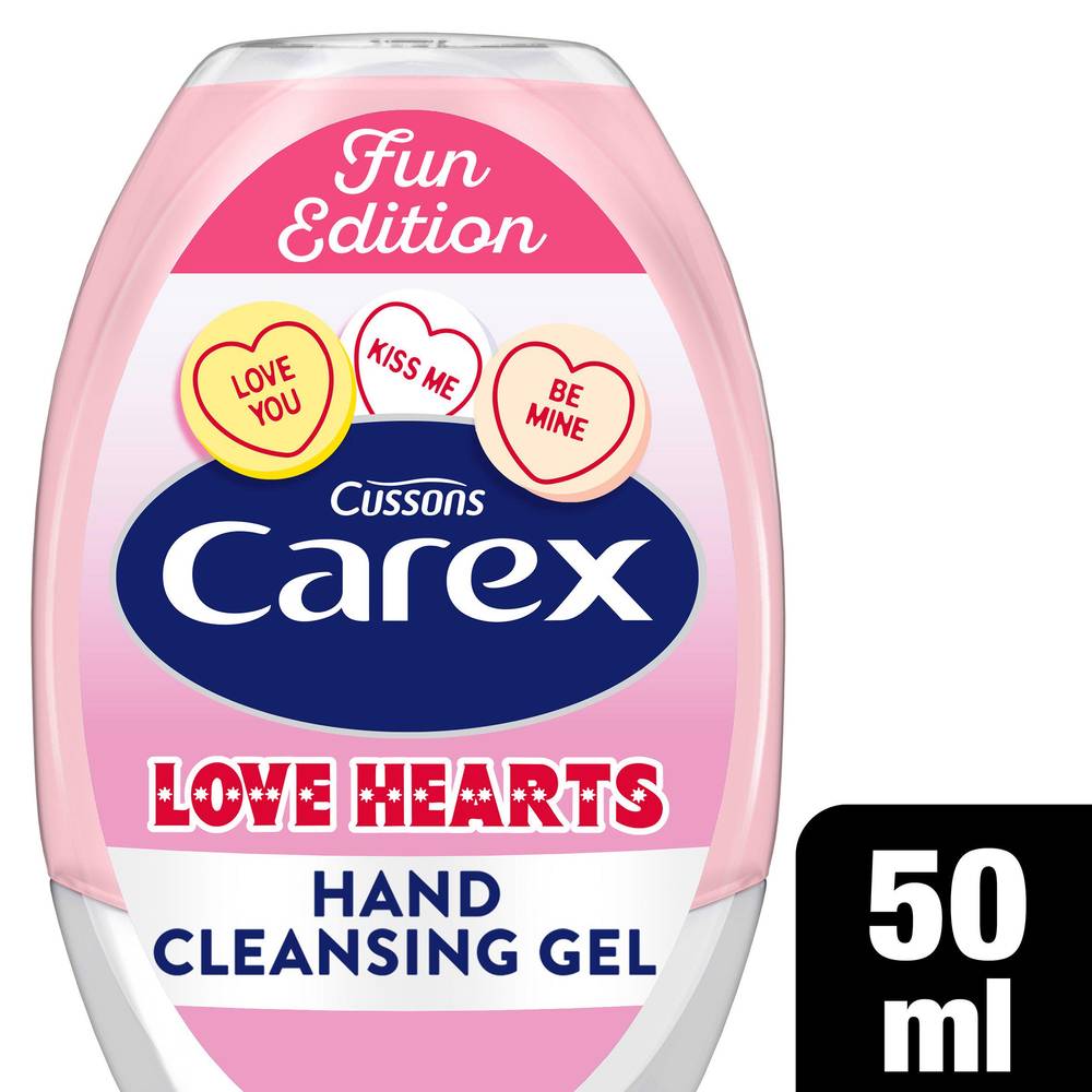 Carex Fun Edition Love Hearts Cleansing Hand Gel Quick Dry 50ml