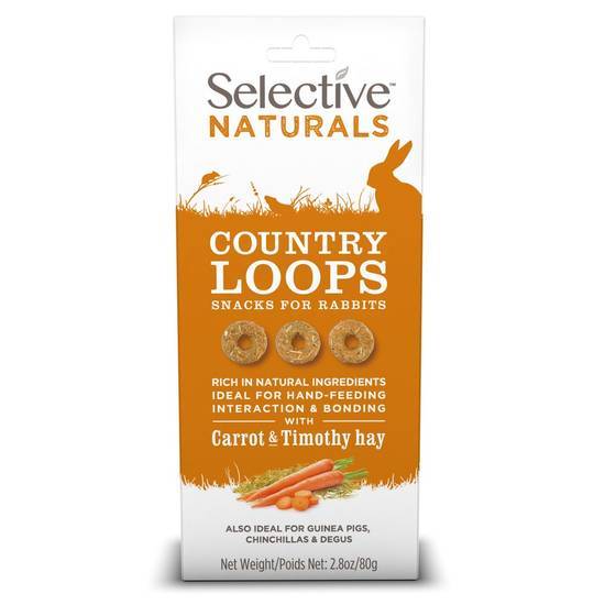 Selective Naturals Country Loops Snacks For Rabbit, Carrot-Timothy Hay (2.8 oz)