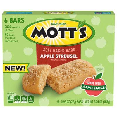Motts Soft Baked Apple Streusel Bars 6 Count .96 Ounce
