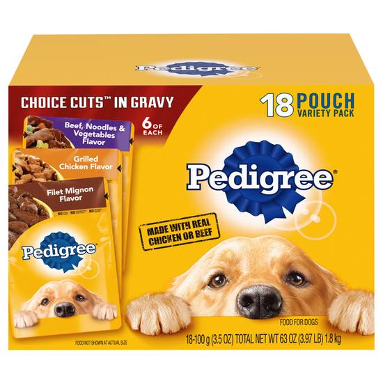 Pedigree Choice Cuts in Gravy Variety pack (18 ct, 3.5 oz)