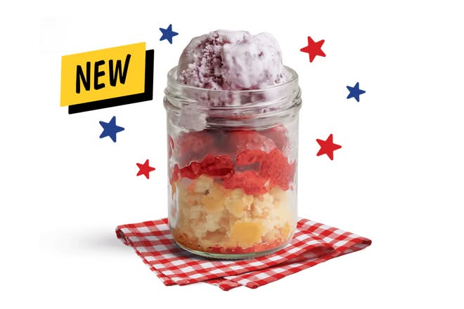 Red, White & Blueberry Biscuit Sundae